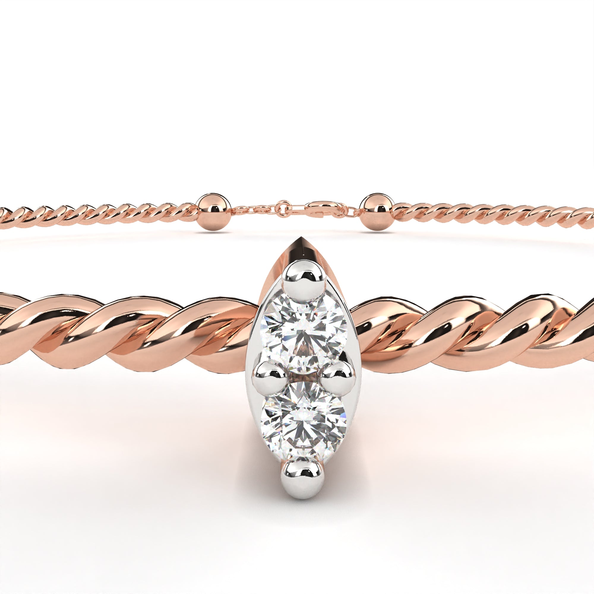 Solitairekart 0.01ct Round Cut Natural Diamond Bracelet-HI Color. VS-SI Clarity